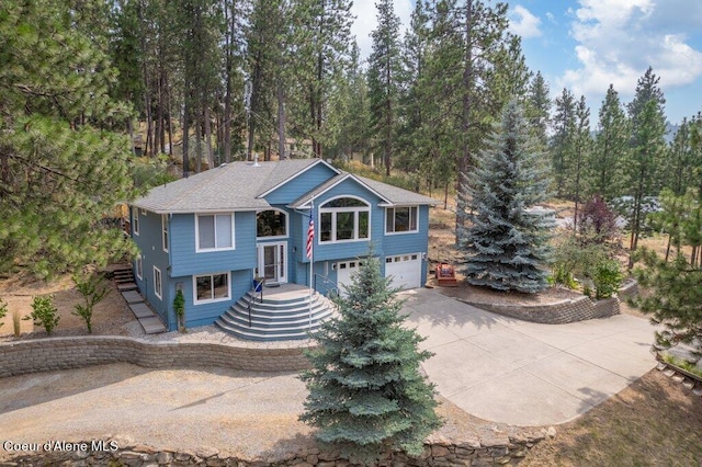 split foyer home with a garage