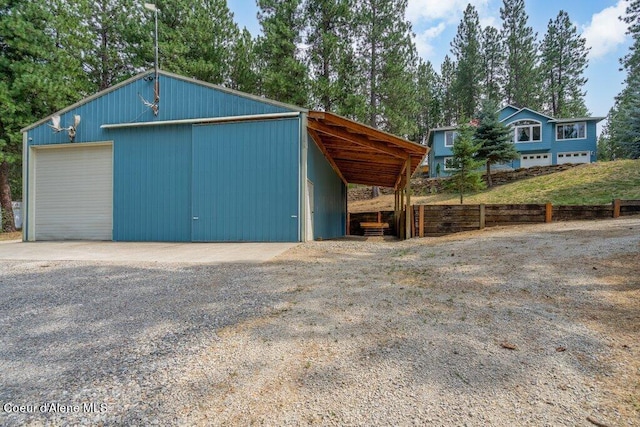 view of garage