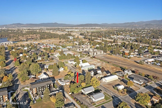 aerial view with a mountain view