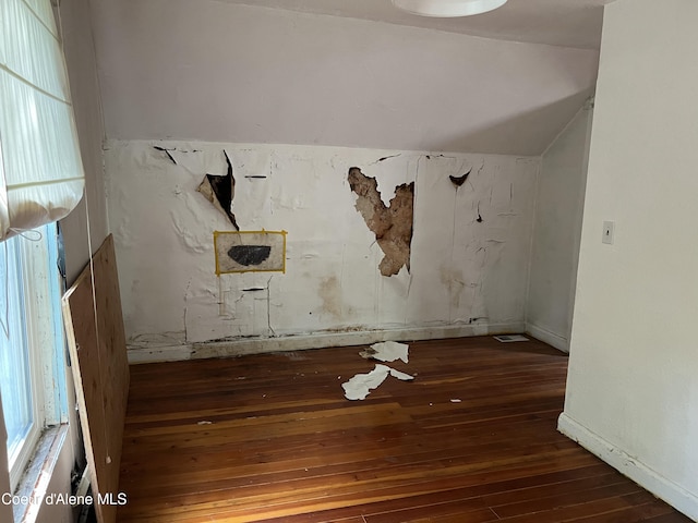 interior space with dark wood-type flooring