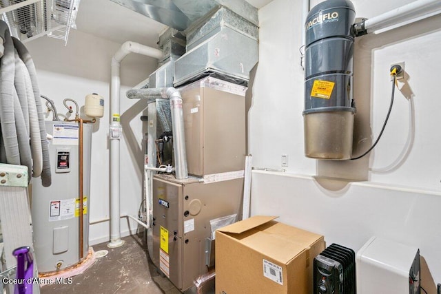 utility room featuring electric water heater