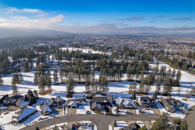 view of snowy aerial view