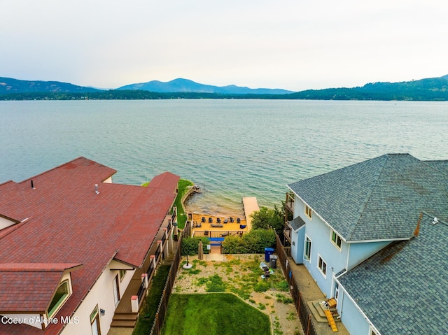 property view of water featuring a mountain view