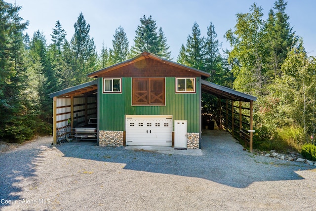 view of garage