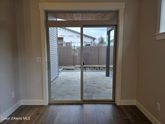 entryway featuring dark hardwood / wood-style flooring