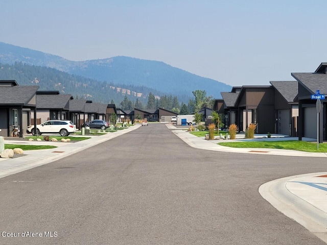 view of road with a mountain view