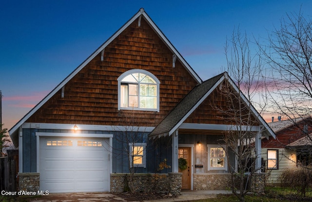 view of front of home featuring a garage