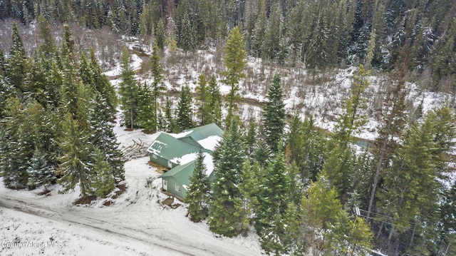 842 Eastriver Spur, Priest River, ID 83856 - snowy aerial view with a view of trees