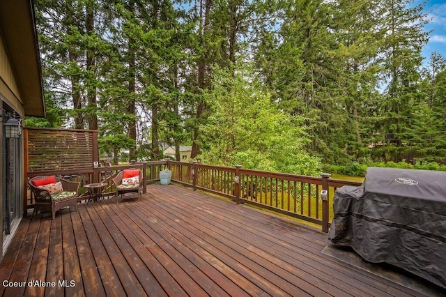 deck with area for grilling