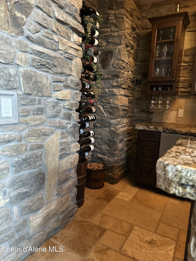 view of wine cellar
