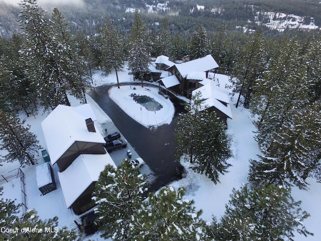 view of snowy aerial view
