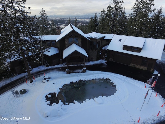view of snowy aerial view