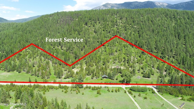 4333 Old Highway Two Loop, Moyie Springs, ID 83845 - aerial view of property and surrounding area with property parcel outlined