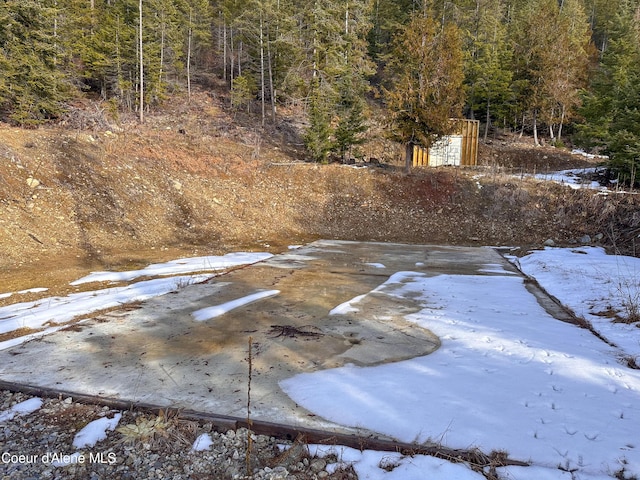 4333 Old Highway Two Loop, Moyie Springs, ID 83845 - yard covered in snow featuring a view of trees