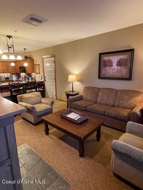 view of carpeted living room