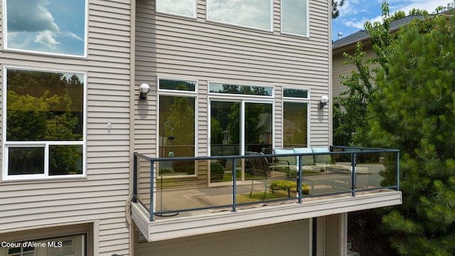 exterior space featuring a garage