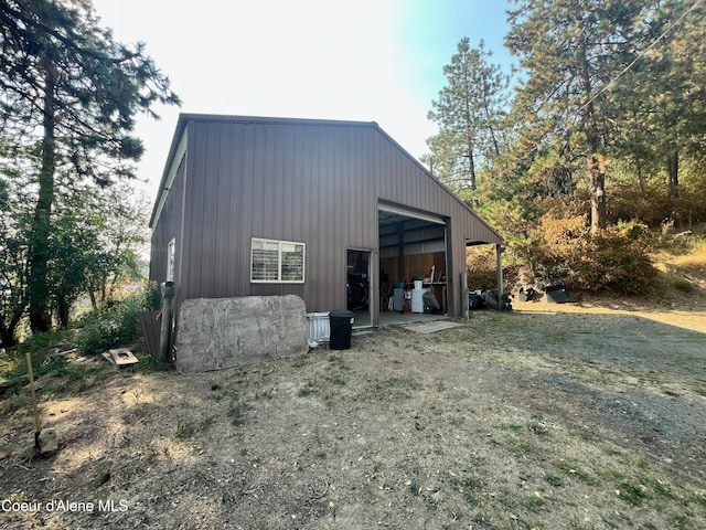 view of outbuilding with a garage