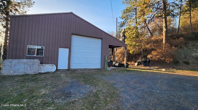 view of garage