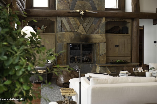 16692 S Lazurite Dr, Coeur Dalene, ID 83814 - living room with a large fireplace