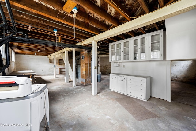 basement with independent washer and dryer