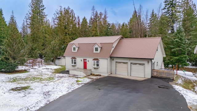 view of front of home with a garage