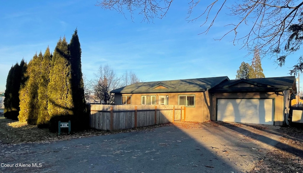 view of front of home with a garage