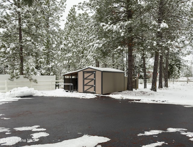 view of snow covered structure