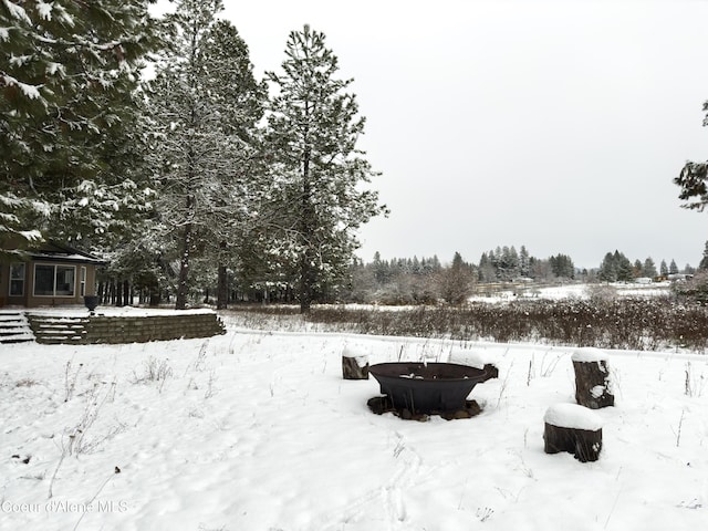 view of snowy yard