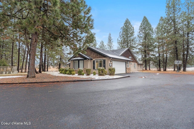 view of front of home with a garage