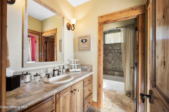13277 S Ridgeview Loop, Harrison, ID 83833 - full bathroom with vanity and shower / bathtub combination with curtain