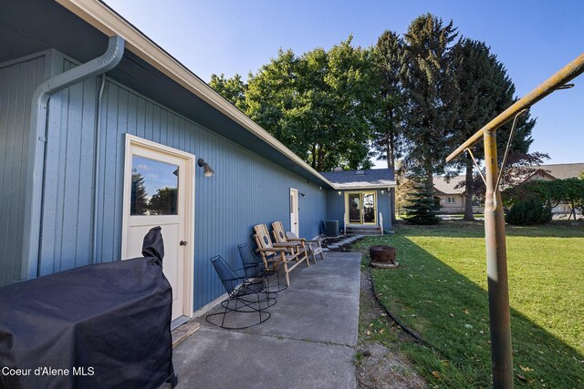 view of patio with area for grilling