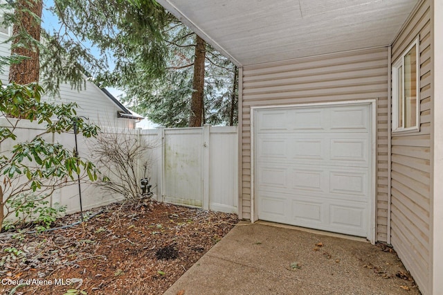 view of garage