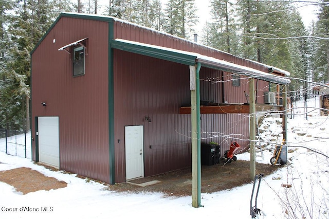 view of snow covered structure