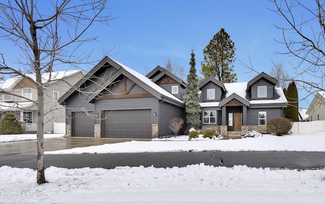 craftsman-style house featuring a garage