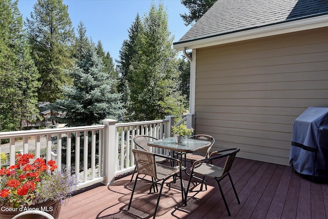 deck featuring area for grilling