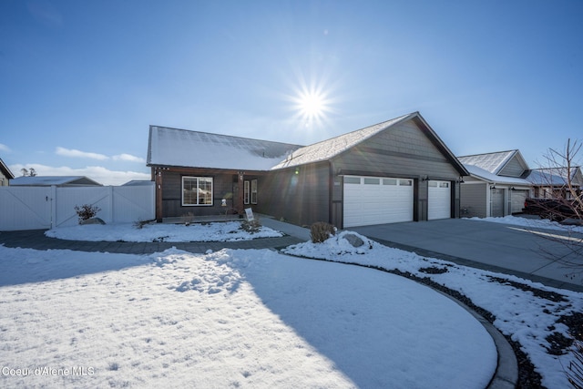 ranch-style home with a garage