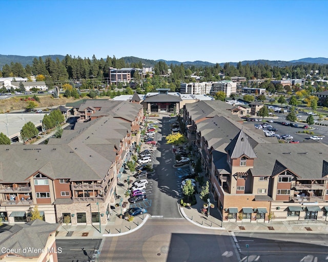 bird's eye view featuring a mountain view