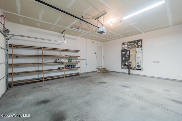 1449 N Moonstone St, Post Falls, ID 83854 - garage featuring a garage door opener, gas water heater, and heating unit