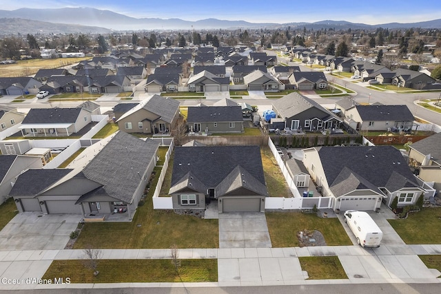 bird's eye view featuring a mountain view