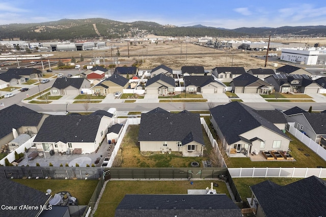 aerial view featuring a mountain view