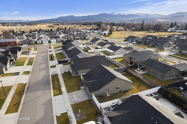 aerial view featuring a mountain view