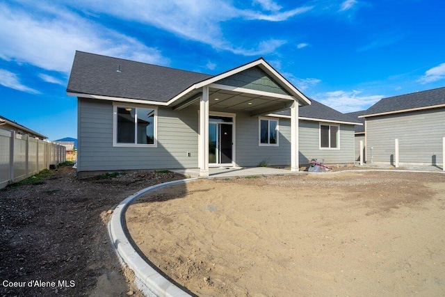 view of front of home with a patio area