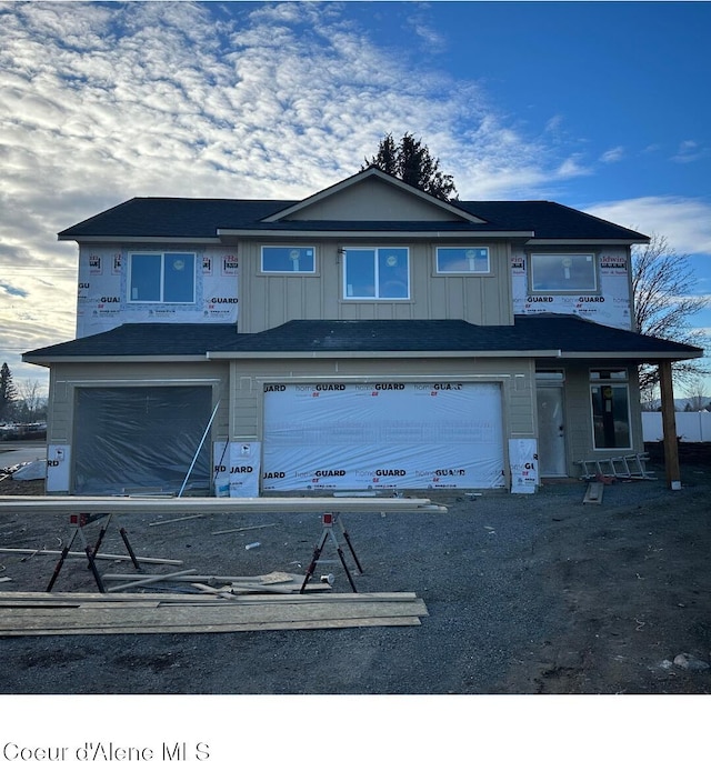 view of front of home with a garage