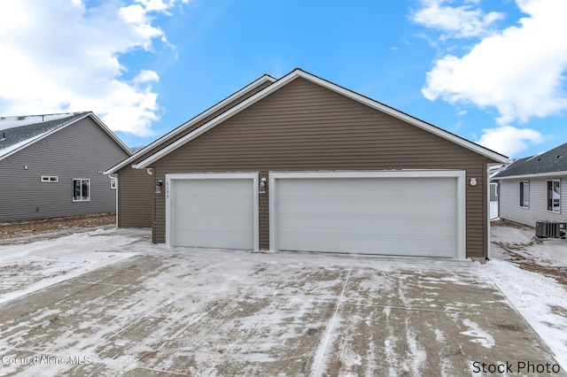 garage with central air condition unit