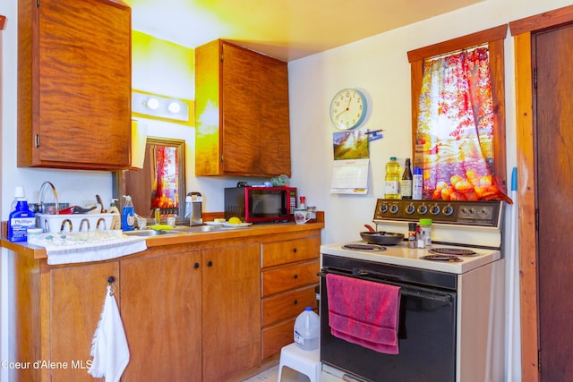 kitchen featuring electric range