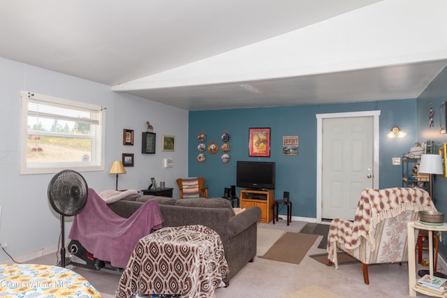 living room with light colored carpet