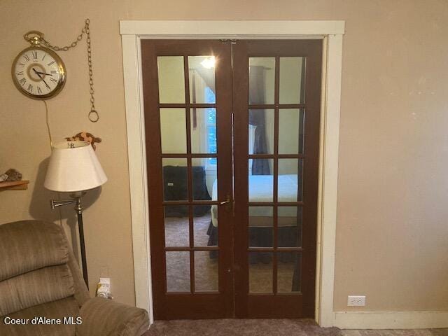 doorway to outside with french doors