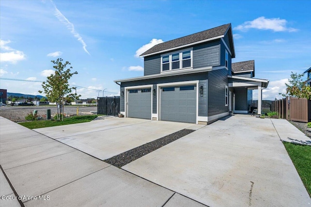 view of front facade with a garage