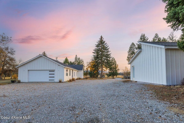 view of property exterior at dusk