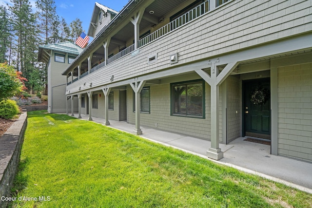 exterior space with a lawn